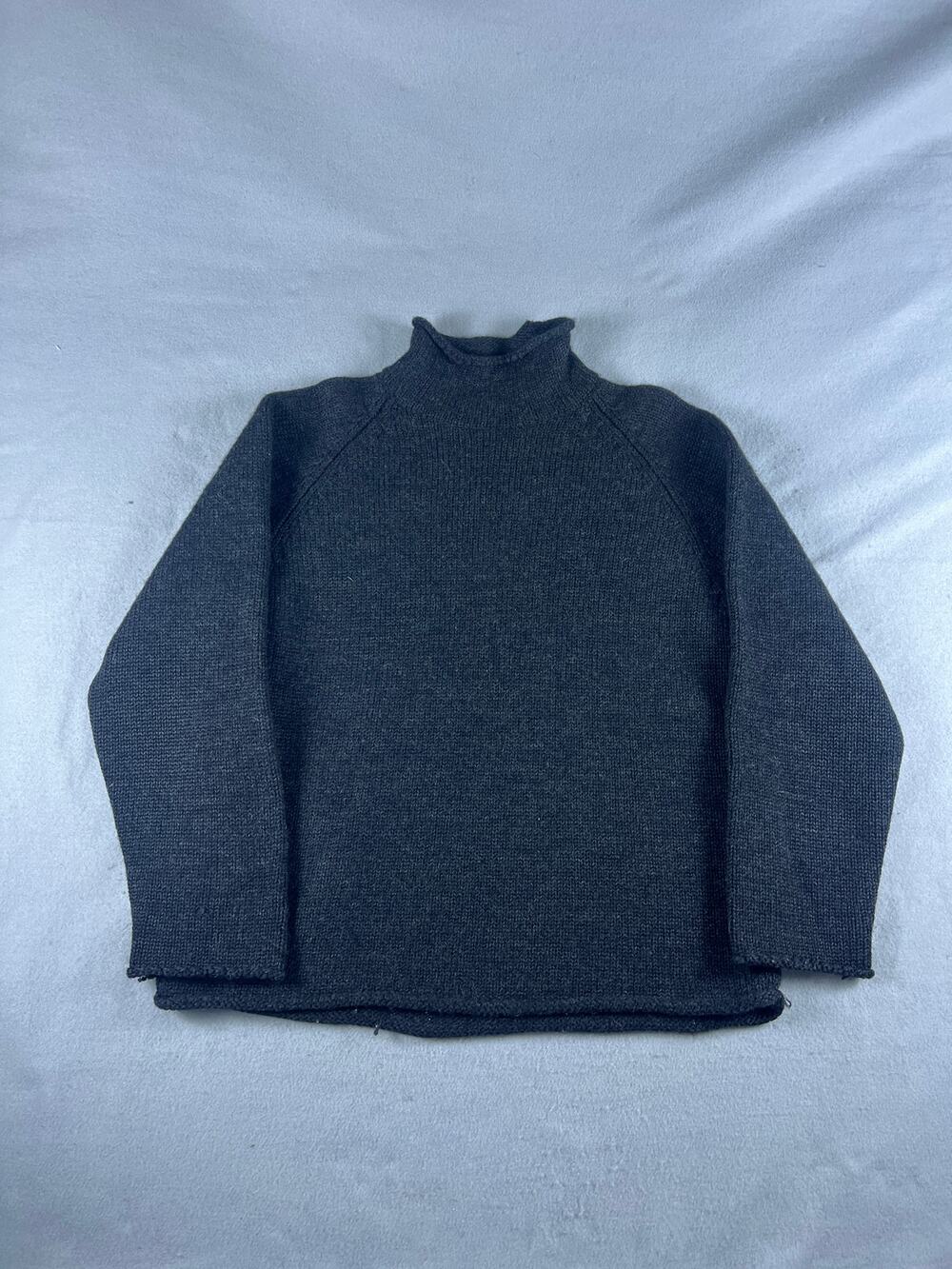 Vintage J Crew Oarsman Wool Sweater Women's large brown Roll Neck 90s M Small